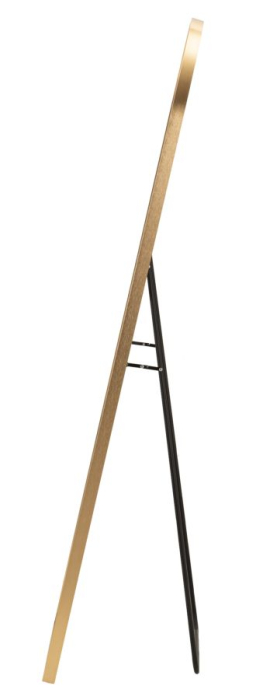 Oglinda de podea cu LED si forma arcuita din aluminiu auriu 38x160 cm [3]