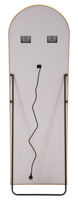 Oglinda de podea cu LED si forma arcuita din aluminiu auriu 38x160 cm [7]