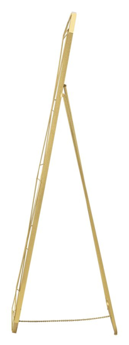 Oglinda de podea cu rama geometrica din metal auriu si MDF 46x153 cm [4]