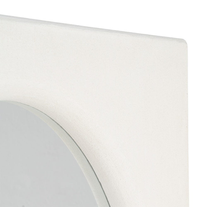 Oglindă decorativă albă din MDF cu formă arcuită și ramă minimalistă [6]