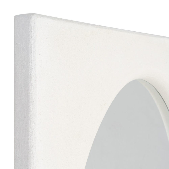 Oglindă decorativă albă din MDF cu formă arcuită și ramă minimalistă [3]