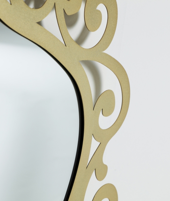 Oglindă decorativă aurie din fier Art Deco oriental [2]