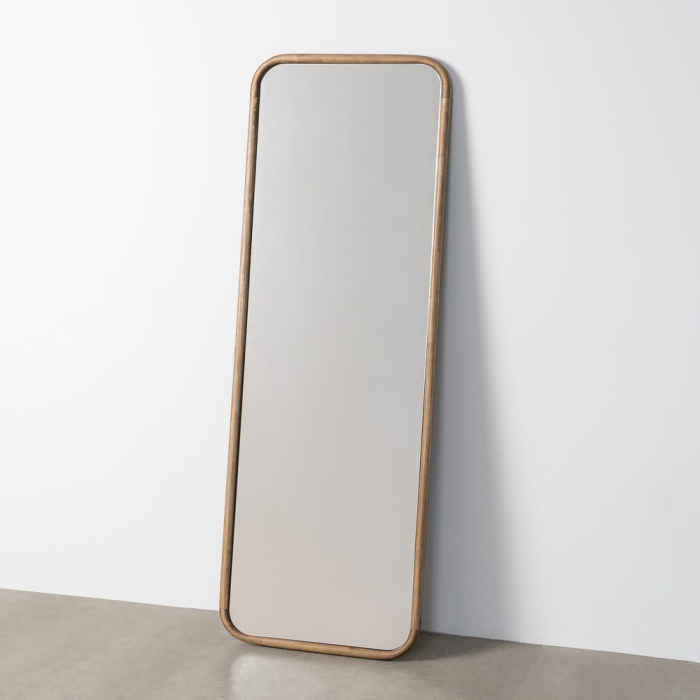 Oglindă decorativă arcuită cu ramă din lemn natural [2]