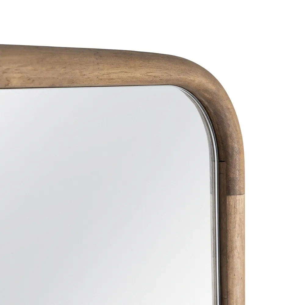 Oglindă decorativă arcuită cu ramă din lemn natural [5]