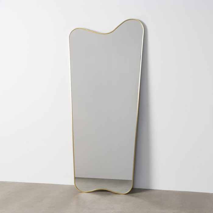 Oglindă decorativă cu formă organică și ramă aurie [11]