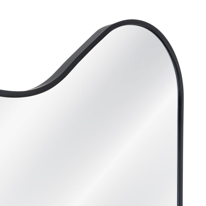 Oglindă decorativă cu formă organică și ramă din aluminiu negru [8]