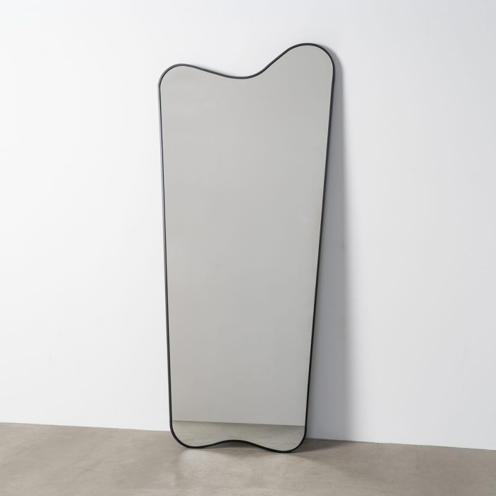 Oglindă decorativă cu formă organică și ramă din aluminiu negru [11]