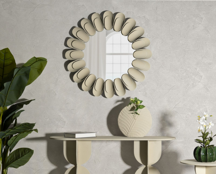 oglinda glam rotundă crem artistică Dune Double [2]