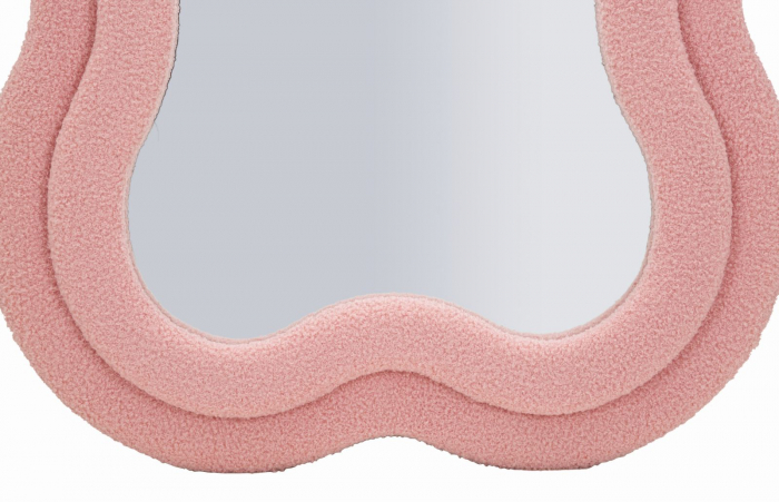 oglinda glam boucle roz pastel cu ramă curbată Teddy [6]