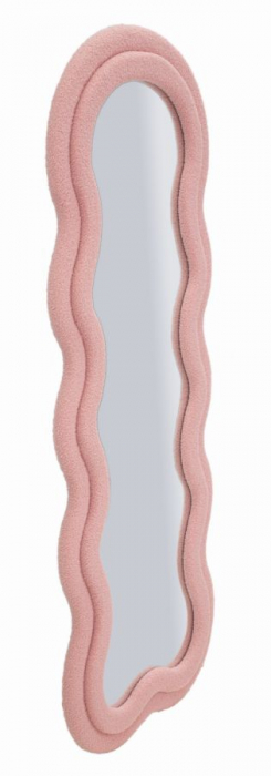 oglinda glam boucle roz pastel cu ramă curbată Teddy [3]