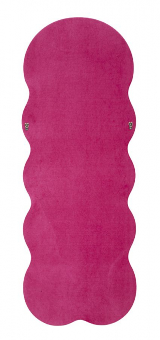 oglinda glam catifea roz fucsia cu ramă curbată verticală 60x160 [6]