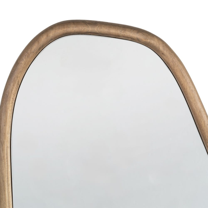 Oglindă decorativă cu ramă din lemn și formă organică pentru perete [7]