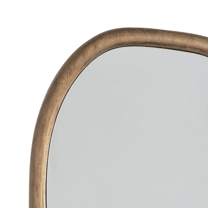 Oglindă decorativă cu ramă din lemn și formă organică pentru perete [6]
