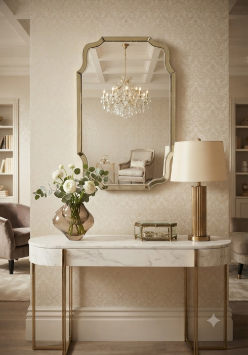 oglinda aurie glam CreativDeco pentru living si dormitor [2]