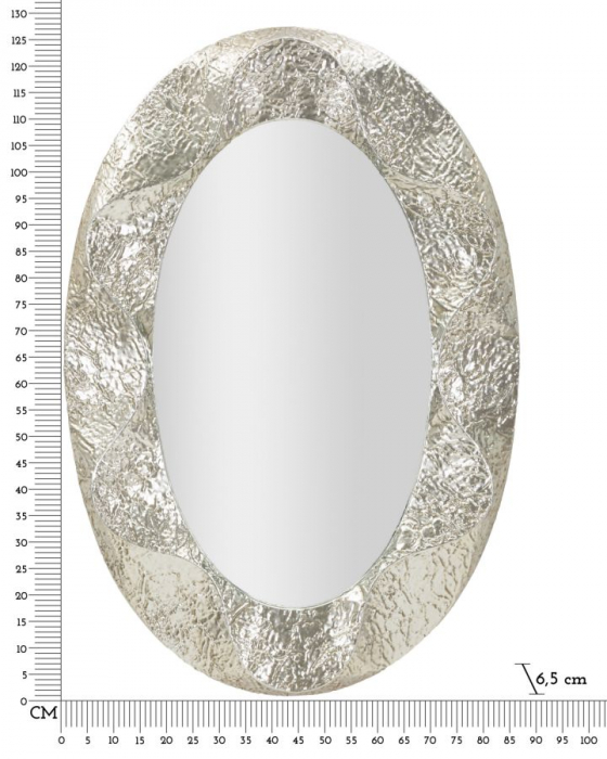 oglinda glam ovală metal argintiu Argelux Ovale [7]