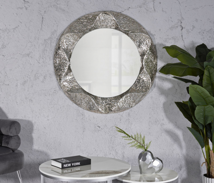 oglinda glam rotundă metal argintiu Argelux Rotondo [6]