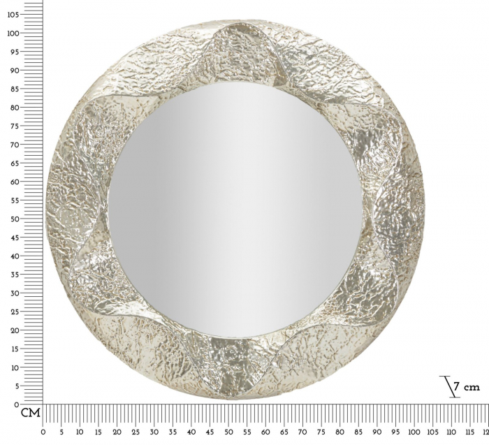 oglinda glam rotundă metal argintiu Argelux Rotondo [7]