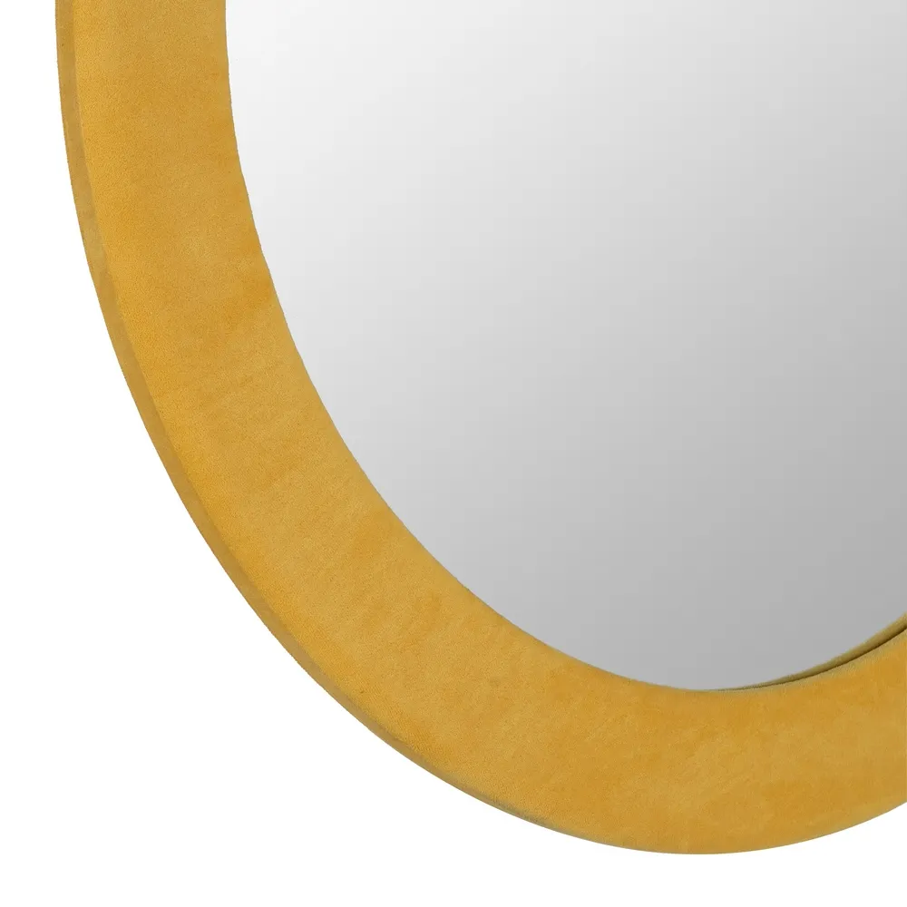 Oglinda rotunda cu rama mustar pentru decor vibrant - CreativDeco [6]
