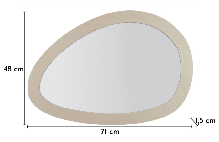 Oglindă decorativă de perete cu formă organică asimetrică și ramă gri design modern [5]