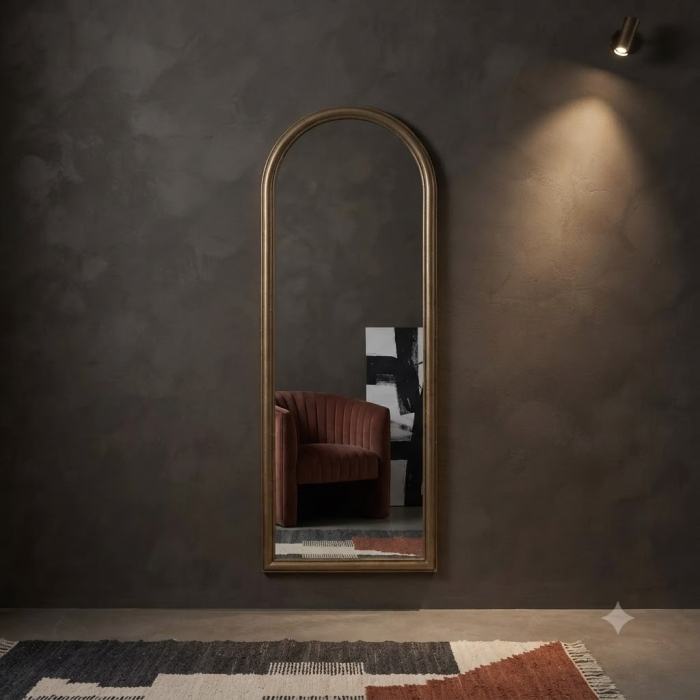 Oglinda decorativa cu cadru auriu pentru hol sau dormitor|Oglinzi verticale elegante pentru interioare clasice [2]
