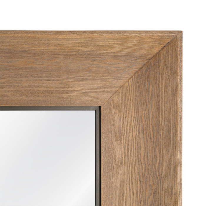 Oglinda decorativa dreptunghiulara cu rama naturala din MDF [4]