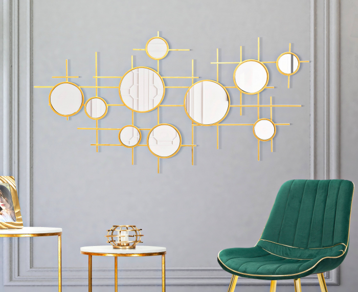 Oglinda decorativa Gloxy, metal auriu - CreativDeco.ro [2]