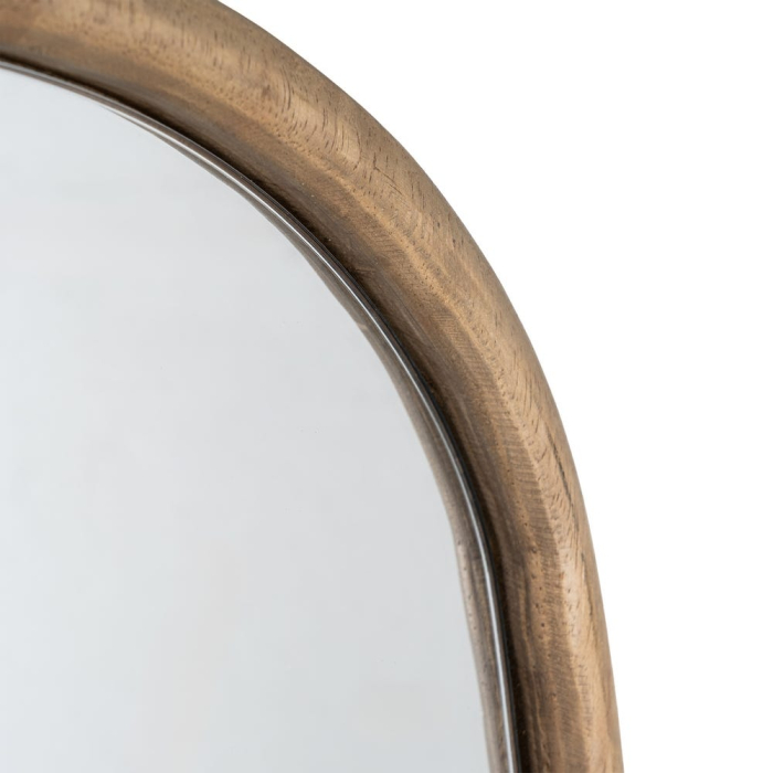 Oglindă decorativă înaltă cu ramă din lemn și formă organică pentru perete [5]