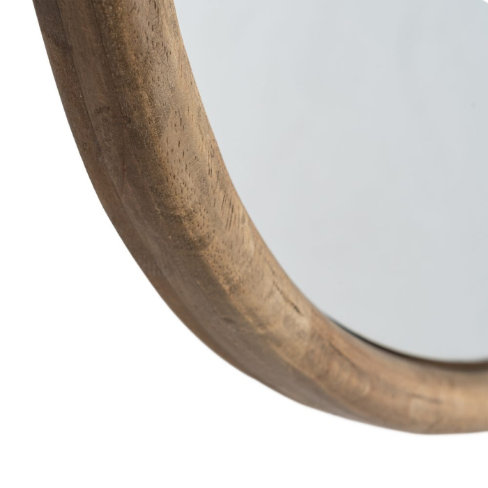 Oglindă decorativă înaltă cu ramă din lemn și formă organică pentru perete [6]