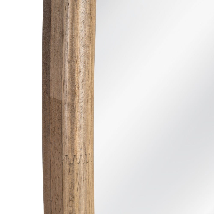 Oglindă decorativă înaltă cu ramă din lemn și formă organică pentru perete [4]