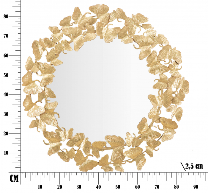 Oglinda decorativa Leaf, metal auriu [8]