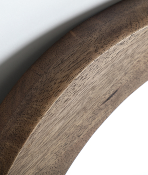 Oglindă decorativă organică cu ramă din lemn maro – oglindă mare cu formă fluidă [3]