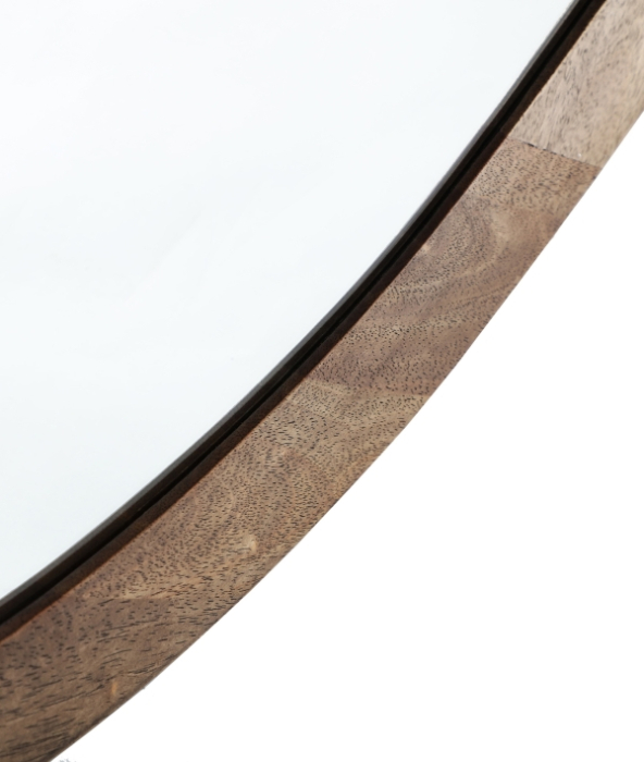 Oglindă decorativă organică cu ramă din lemn maro – oglindă mare cu formă fluidă [2]