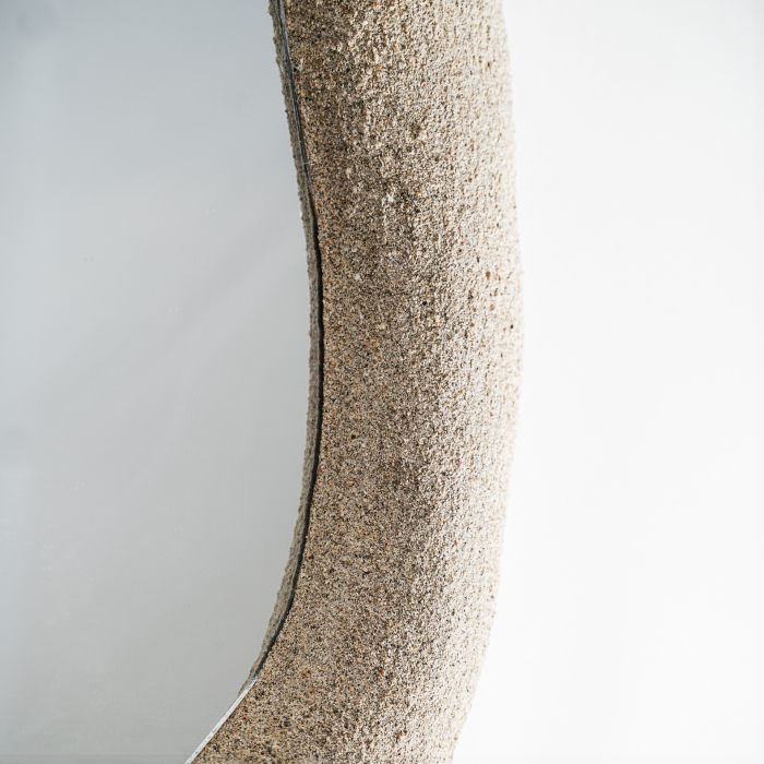 Oglindă organică ramă sculpturală rășină crem Liessel [4]