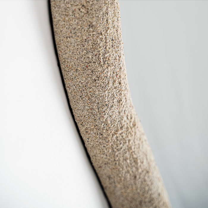 Oglindă organică ramă sculpturală rășină crem Liessel [5]