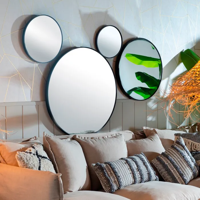 oglinda rotunda mare rama neagra living CreativDeco [5]