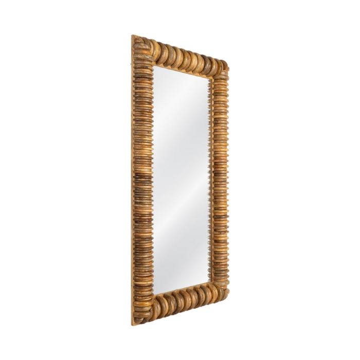 Oglindă decorativă verticală din lemn de mango cu ramă striată [2]