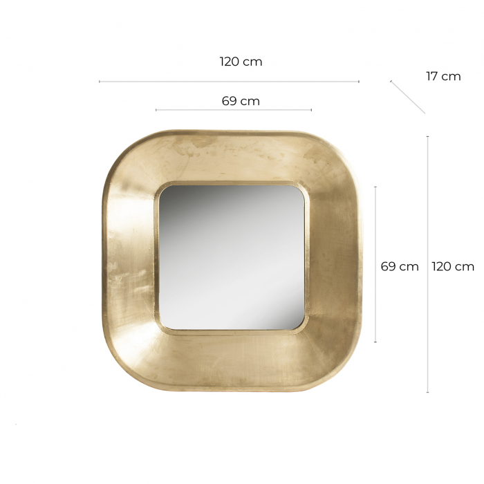 Oglinda Art Deco alama aurie patrata | Decoratiuni de lux [7]