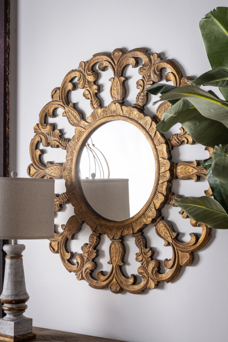 Oglinda rotunda Art Deco aurie|Oglinzi decorative [5]