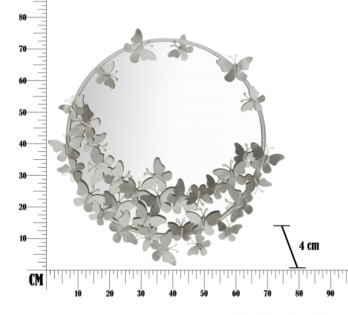 Oglinda Farfalle, metal argintiu - creativdeco.ro [2]