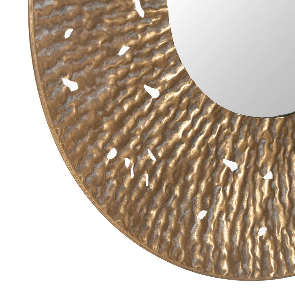 Oglinda rotunda din metal auriu Gold - CREATIVDECO.RO [5]