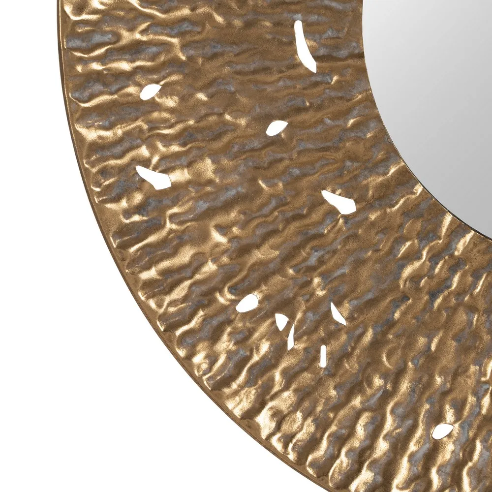 Oglinda rotunda din metal auriu Gold - CREATIVDECO.RO [4]