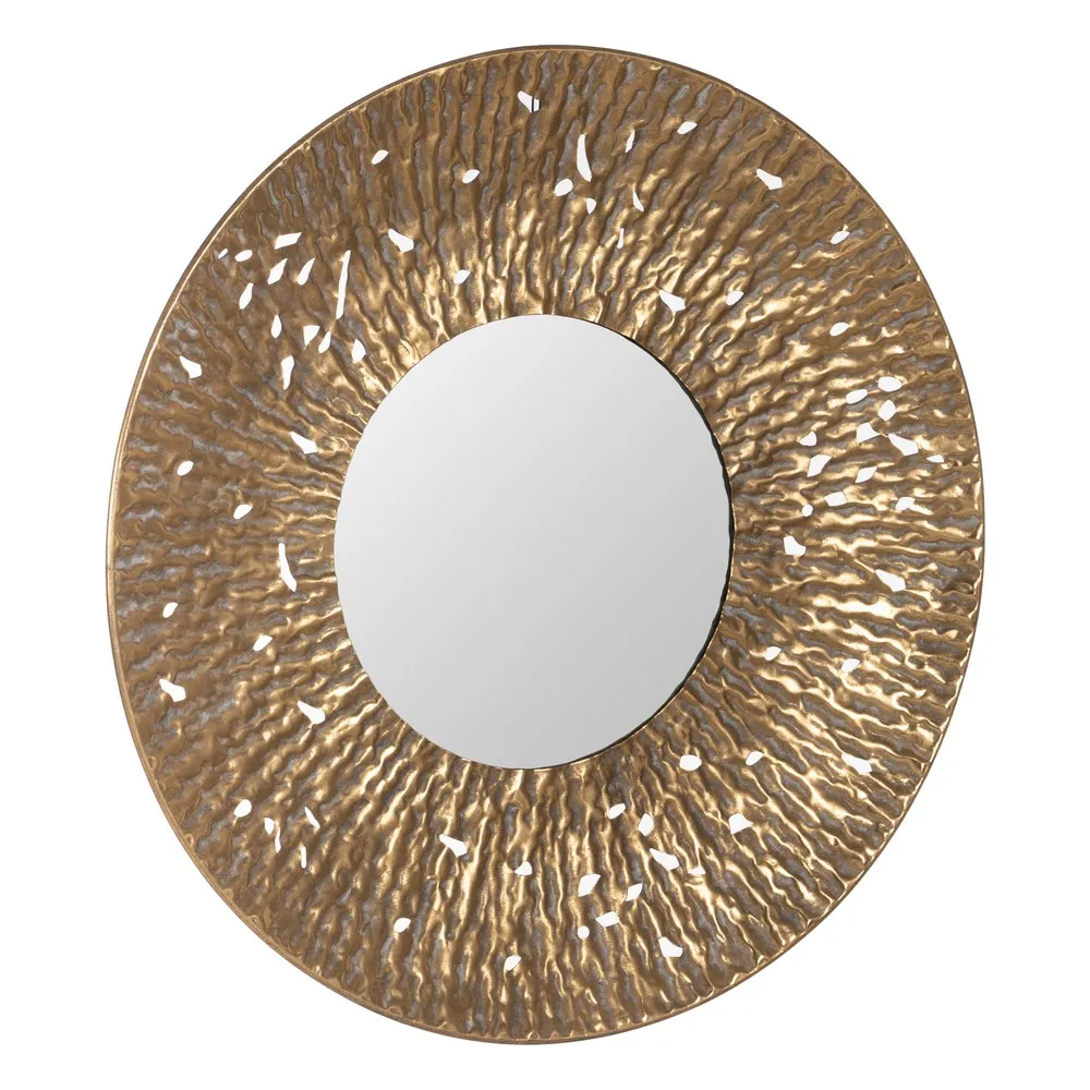 Oglinda rotunda din metal auriu Gold - CREATIVDECO.RO [2]