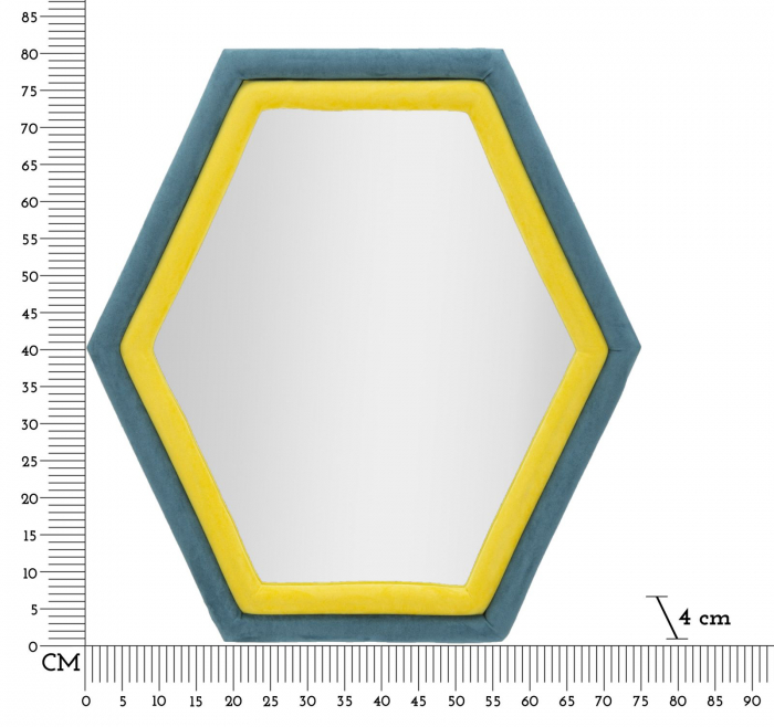 Oglinda hexagonala albastru galben CreativDeco [6]