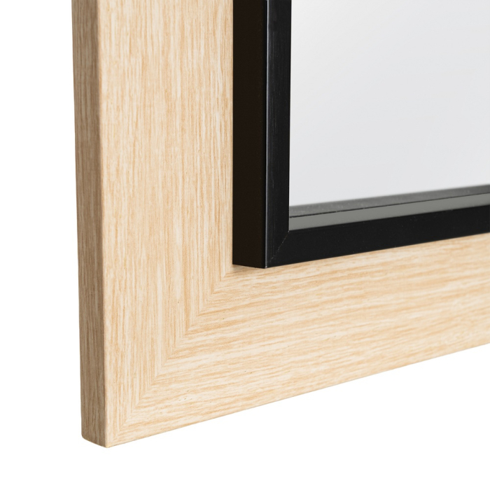 Oglindă înaltă din lemn natural cu contur interior negru [4]