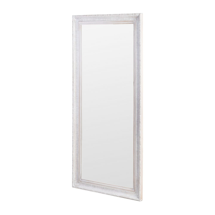 Oglindă înaltă tip dressing din lemn de paulownia gri – ramă clasică gri patinat [3]