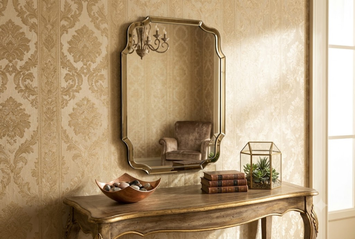 oglinda aurie glam CreativDeco pentru living si dormitor [3]