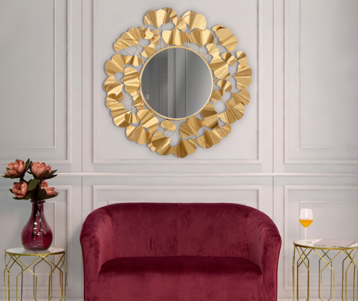 Oglinda Leaf Gold, fier/auriu [2]