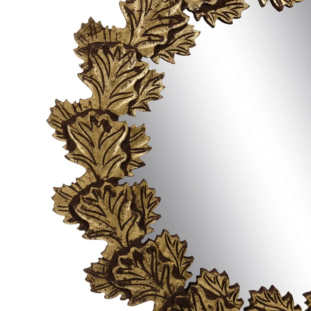 Oglinda Leafs, MDF auriu [4]