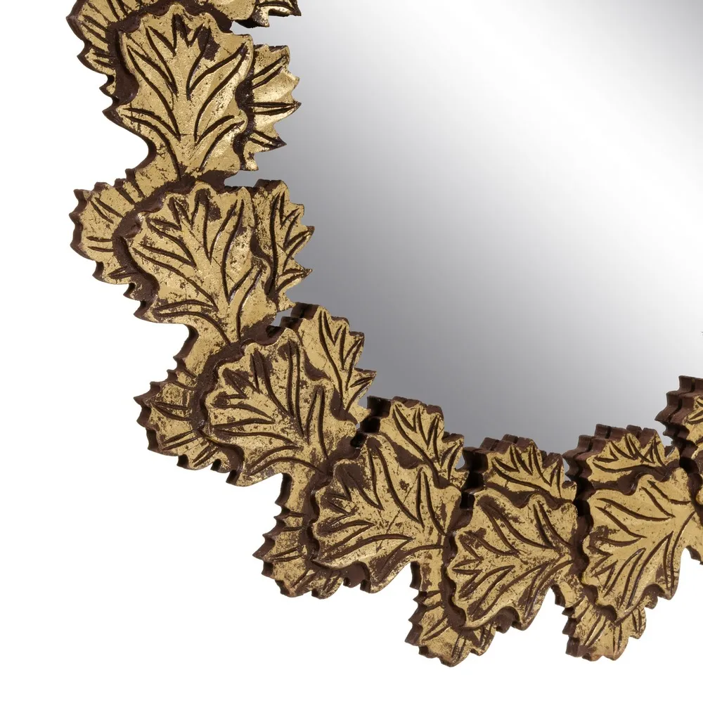 Oglinda Leafs, MDF auriu [3]
