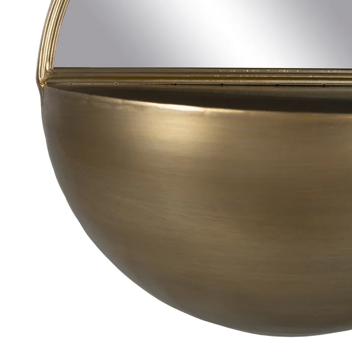 oglinda metalica auriu cu raft pentru decor sofisticat | CreativDeco [4]